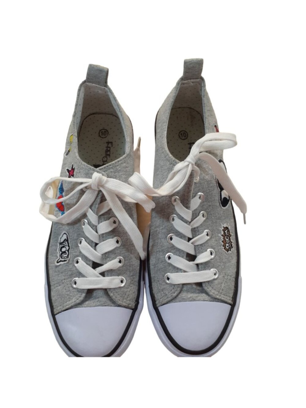 Free Choice by Elis Womens Low Top Embroidered Cap Toe Sneakers Shoes Size 10 - Picture 2 of 5